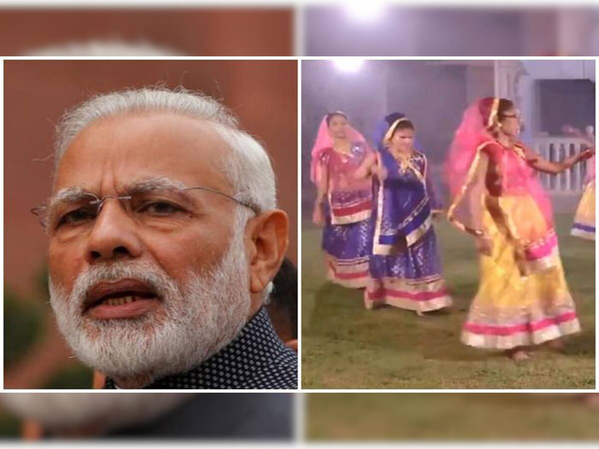 PM મોદીએ લખ્યો ગરબો, ઐશ્વર્યા મજમુદારના કંઠે ગવાયો, અને અંધ બાળકીઓ ગરબે ઝૂમી 