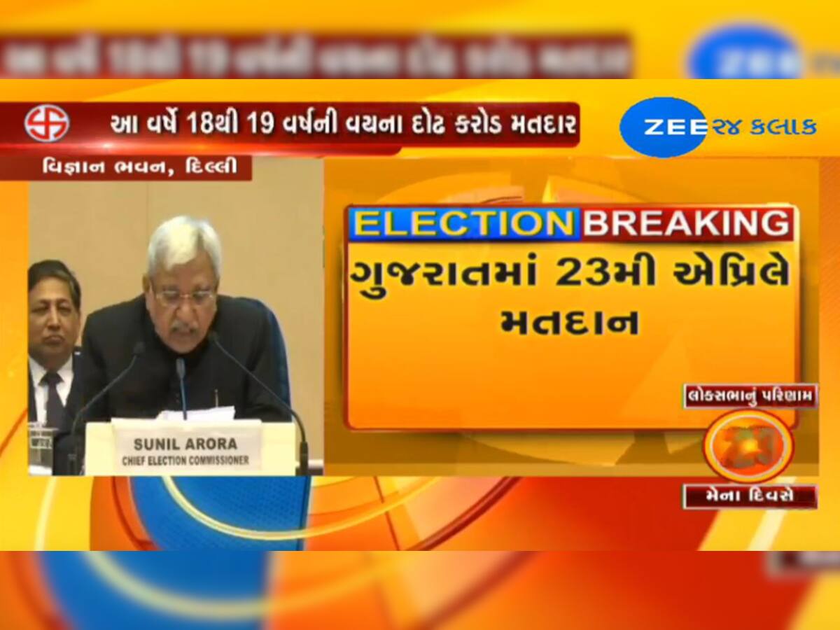 લોકસભા ચૂંટણી 2019: ગુજરાતમાં 23 એપ્રિલના રોજ ત્રીજા તબક્કામાં યોજાશે ચૂંટણી