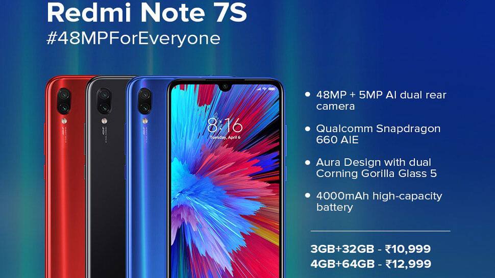 48MP કેમેરાવાળો Redmi Note 7S થયો લોન્ચ, જાણો કિંમત અને ફીચર્સ 48MP કેમેરાવાળો Redmi Note 7S થયો લોન્ચ, જાણો કિંમત અને ફીચર્સ
