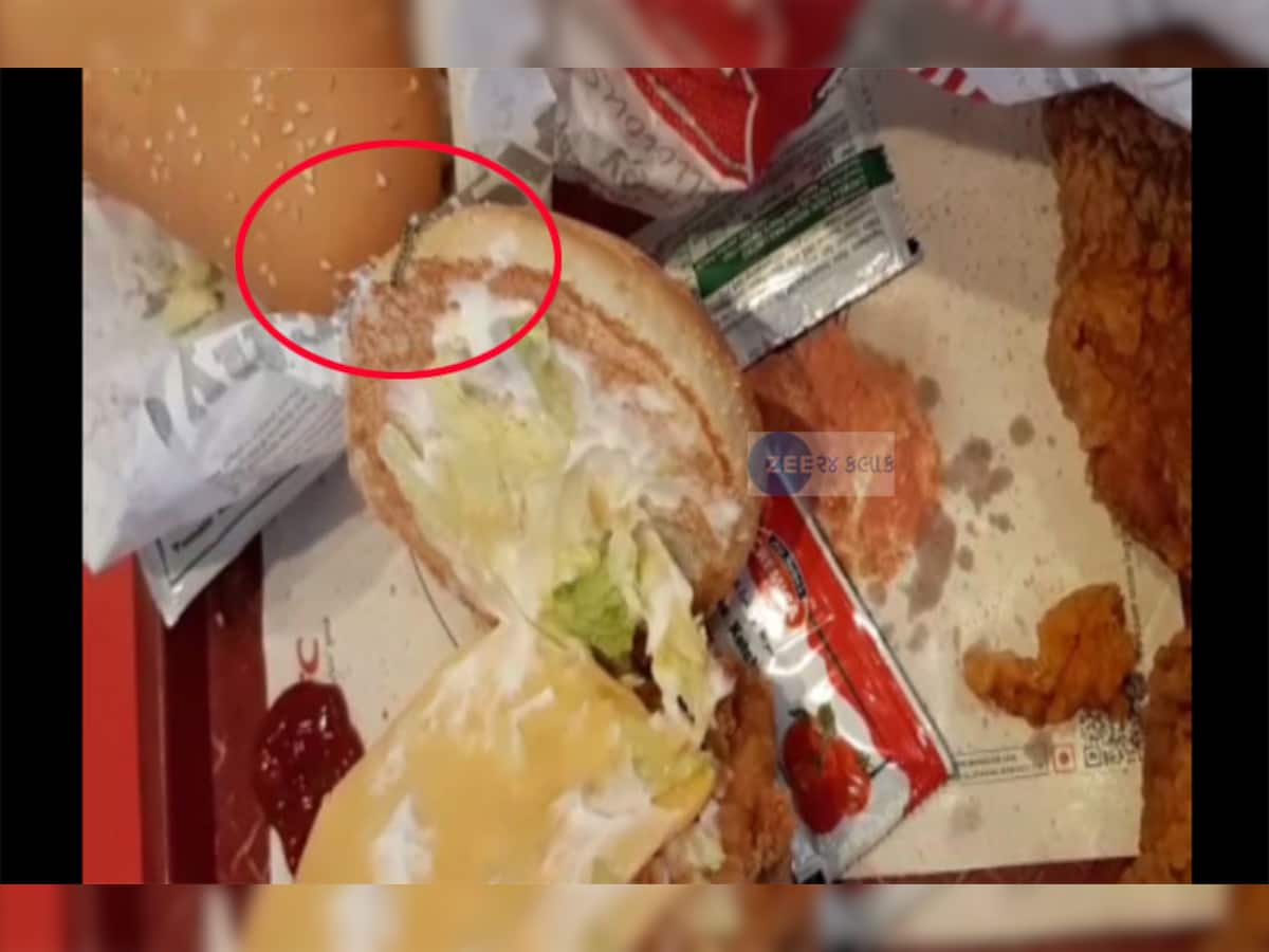વડોદરા: KFC રેસ્ટોરન્ટના બર્ગરમાંથી નીકળી જીવતી ઈયળ, જુઓ VIDEO