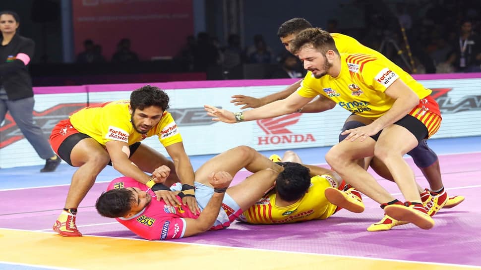 Pro Kabaddi League 2019 : ગુજરાત અને જયપુરની મેચ જોરદાર રસાકસી બાદ 28-28થી ટાઈ Pro Kabaddi League 2019 : ગુજરાત અને જયપુરની મેચ જોરદાર રસાકસી બાદ 28-28થી ટાઈ