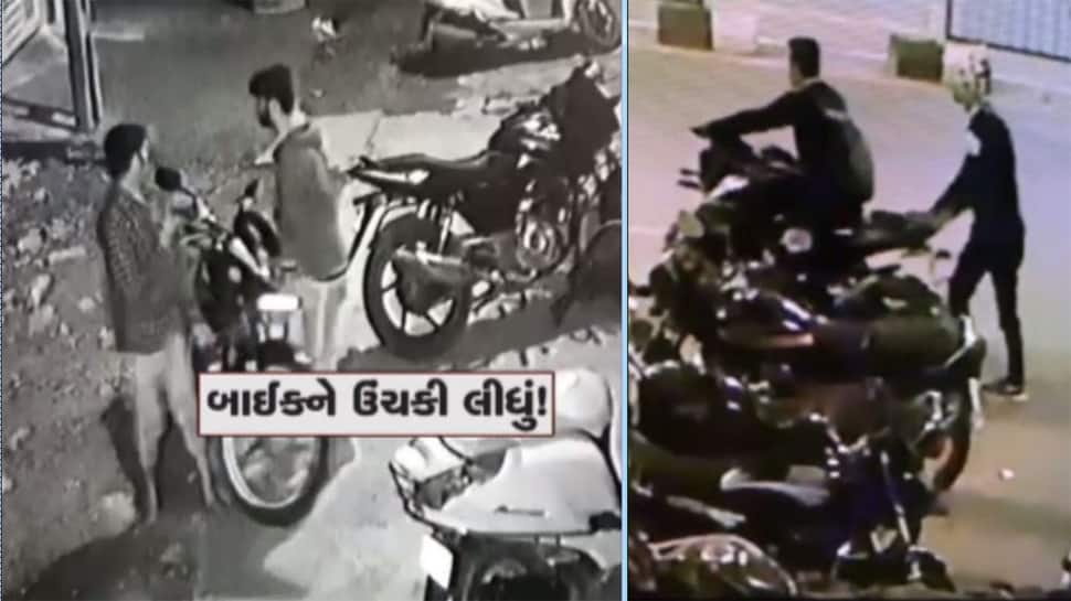 બાઈક ચોરીની 2 ઘટનાના CCTV : તસ્કરોએ લોક તોડવાની પણ તસ્દી ન લીધી, હાથથી ઉંચકીને ઉપાડી ગયા... બાઈક ચોરીની 2 ઘટનાના CCTV : તસ્કરોએ લોક તોડવાની પણ તસ્દી ન લીધી, હાથથી ઉંચકીને ઉપાડી ગયા...