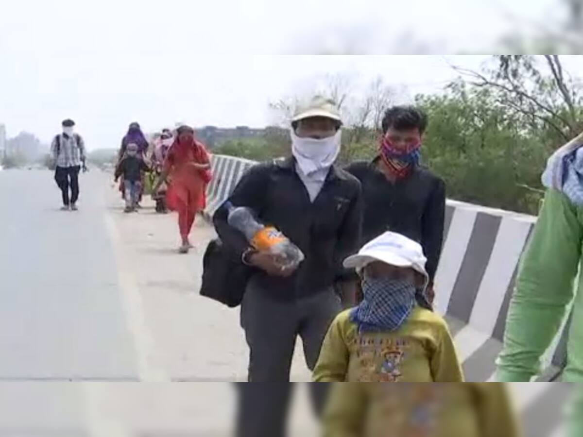 કોરોનાની અસર : બેરોજગાર બનેલા મજૂરોએ ચાલતા ચાલતા વતનની વાટ પકડી