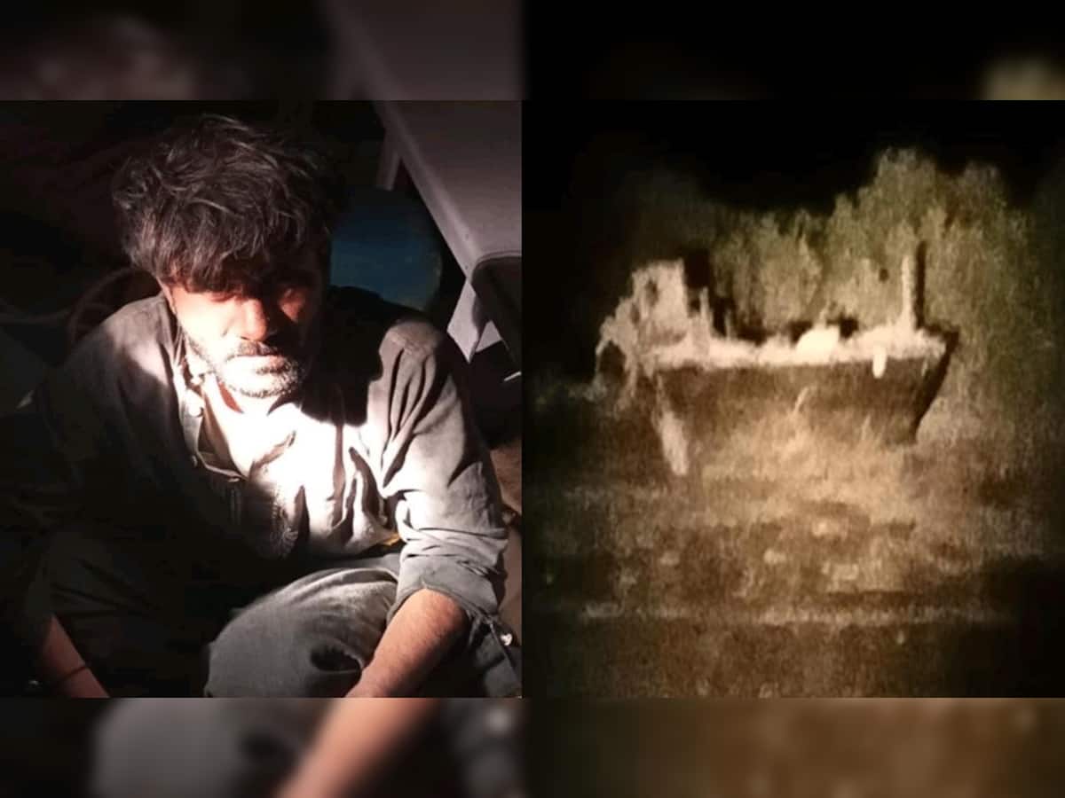 અત્યંત સંવેદનશીલ પાકિસ્તાની બોર્ડર નજીકથી પકડાયો એક શખ્સ, બોટ-મોબાઇલ ઝડપાયા