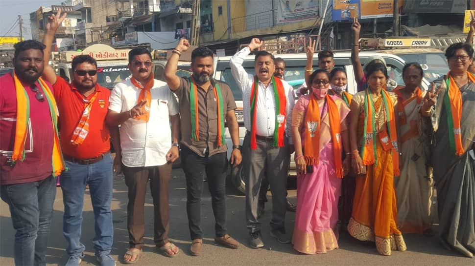 BJP ની જીત બાદ ફટાકડા ફોડી ઉજવણી, વિજ્યોત્સવ મનાવી મીઠાઇ વહેંચી BJP ની જીત બાદ ફટાકડા ફોડી ઉજવણી, વિજ્યોત્સવ મનાવી મીઠાઇ વહેંચી