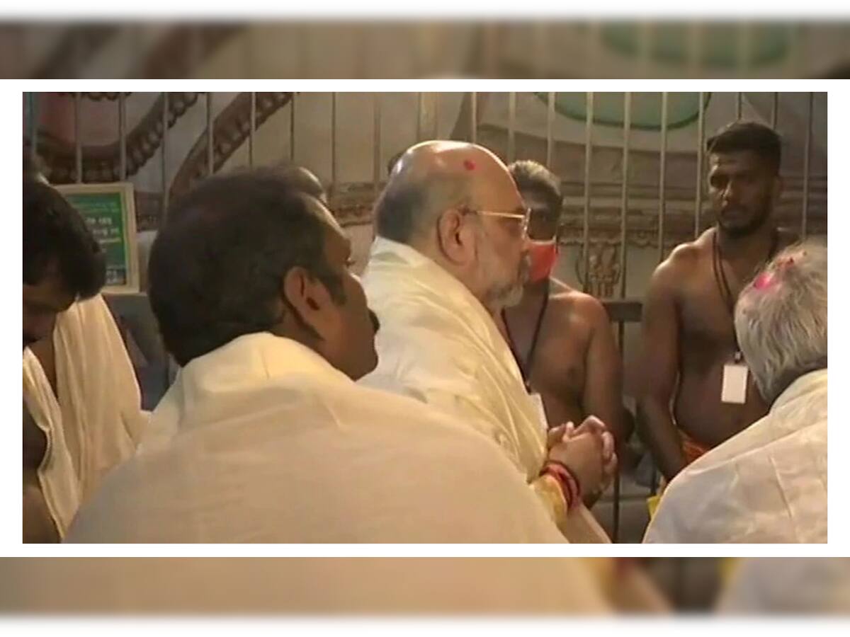 ચૂંટણી પ્રચાર માટે Tamil Nadu પહોંચ્યા અમિત શાહ, Suchindram Temple માં કરી પૂજા
