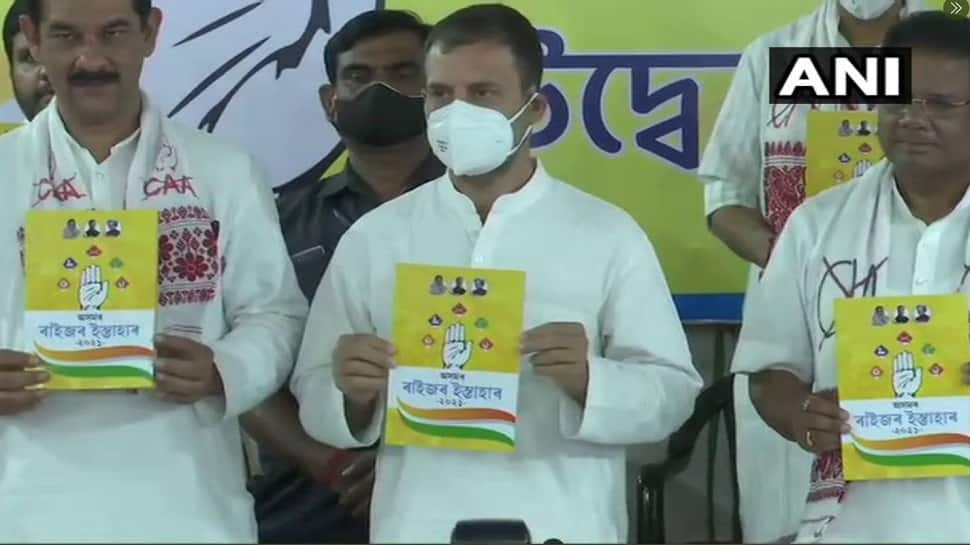 Congress leader Rahul Gandhi releases party manifesto for Assam ...