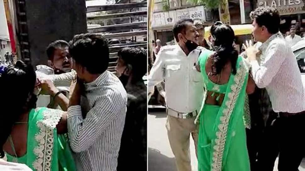 Jamnagar: સૌરાષ્ટ્રને શર્મસાર કરતો કિસ્સો, પોલીસ જવાન મહિલા સાથે જાહેરમાં ભાન ભુલ્યો Jamnagar: સૌરાષ્ટ્રને શર્મસાર કરતો કિસ્સો, પોલીસ જવાન મહિલા સાથે જાહેરમાં ભાન ભુલ્યો