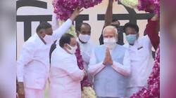 PM મોદીનું એરપોર્ટ પર ભવ્ય સ્વાગત, નડ્ડા બોલ્યા- સમગ્ર દુનિયામાં વાગ્યો ભારતનો ડંકો