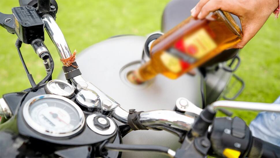 weird experiment what will happen if you put alcohol in the bike