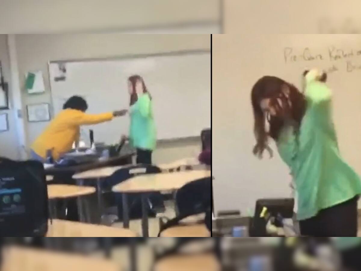 Viral Video: શાળામાં અચાનક છોકરીએ શિક્ષિકાને થપ્પડ મારી દીધી, ગાળો બોલી અને ફોન પછાડી જતી રહી