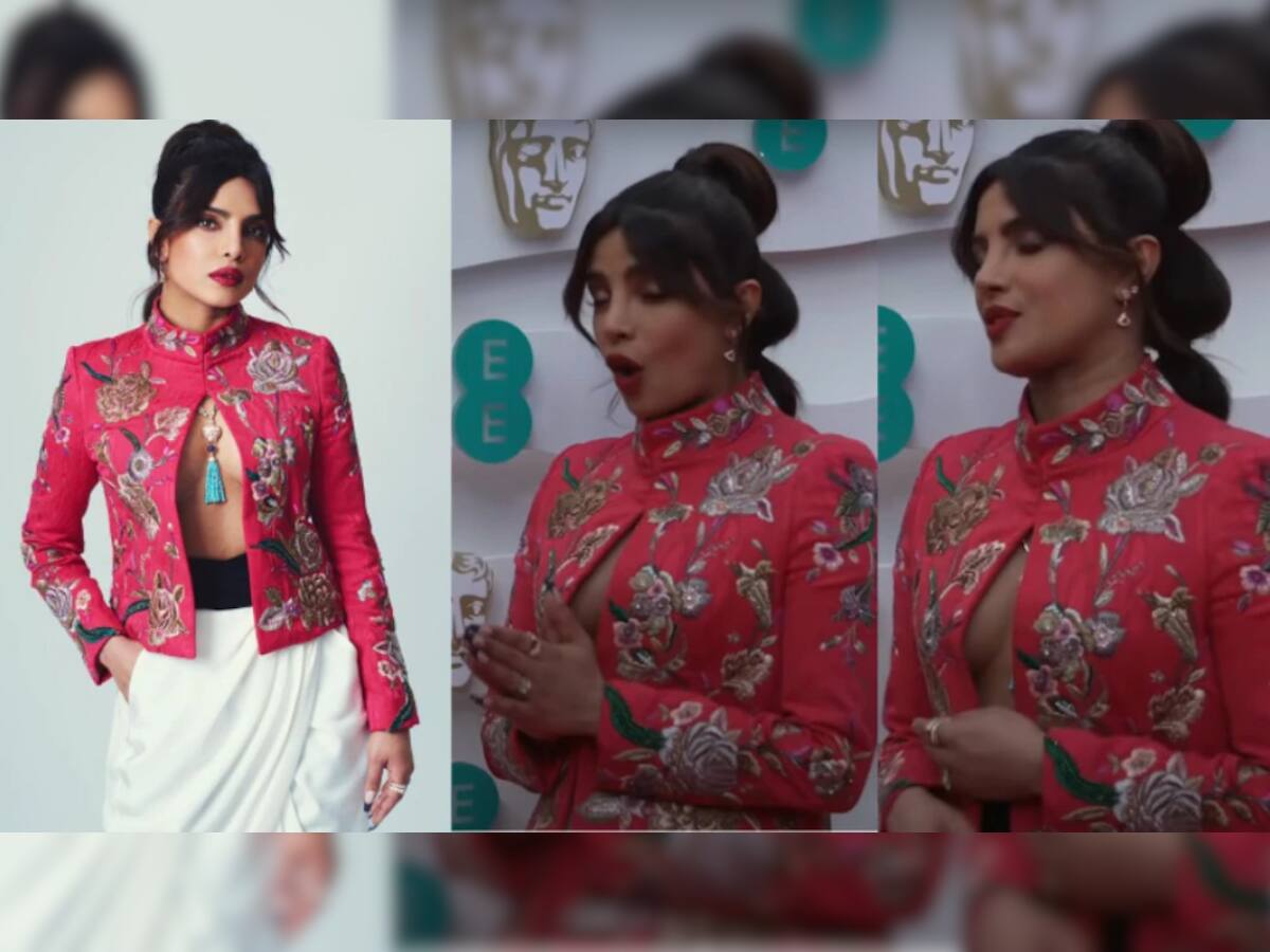 Priyanka Chopra બ્રા પહેર્યા વિના એવોર્ડ ફંક્શનમાં પહોંચી, ખુલ્લા જેકેટમાં વારંવાર બચાવવી પડી લાજ