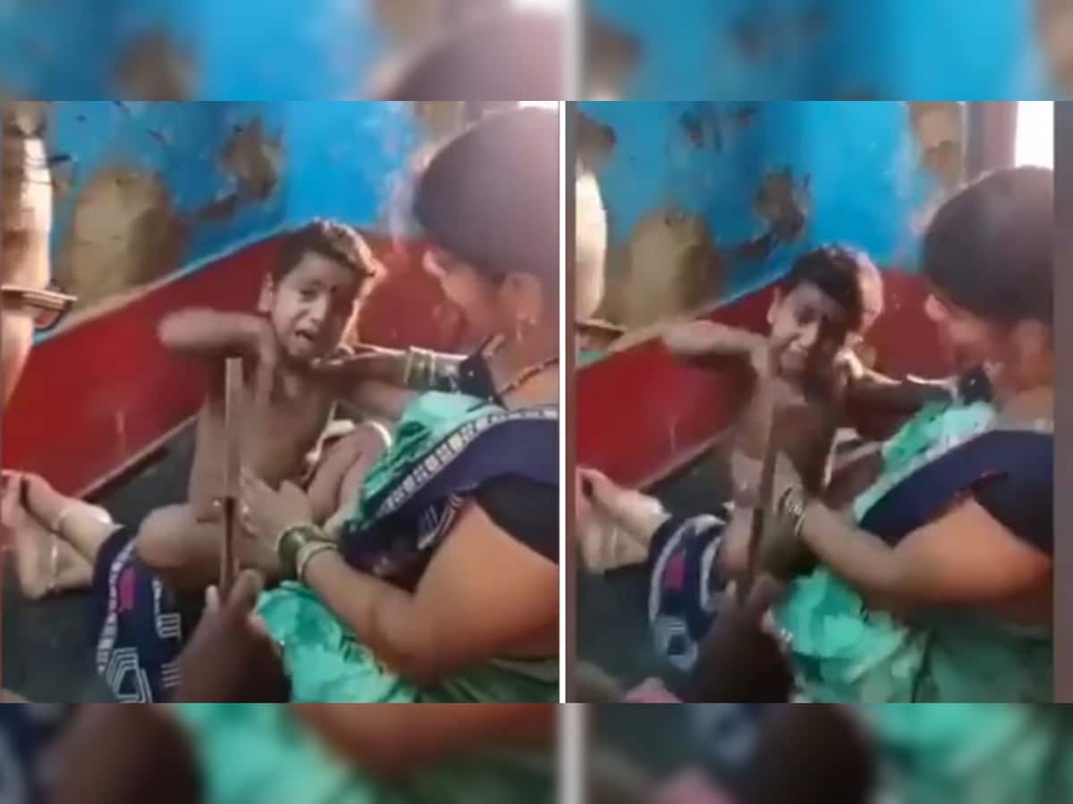 Pushpa Viral Video: પપ્પા ડંડો લઈને મારવા આવ્યા તો બાળક રડતાં રડતાં બોલ્યું- મૈ ઝૂકેગા નહીં...
