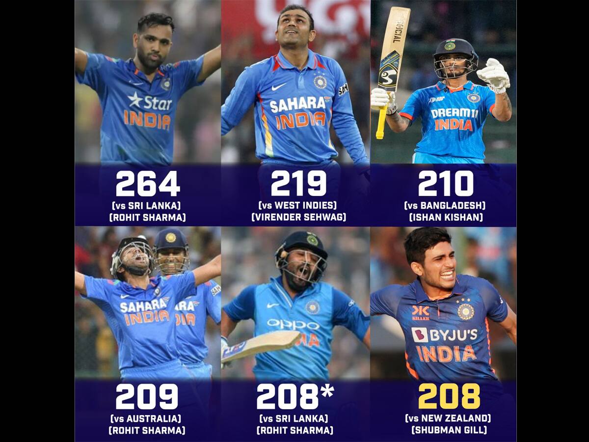 બેવડી સદી! વિશ્વમાં ભારતનો દબદબો, આ 5 ખેલાડી ફટકારી ચૂક્યા છે 200 રન, રોહિતના નામે 3 બેવડી સદી