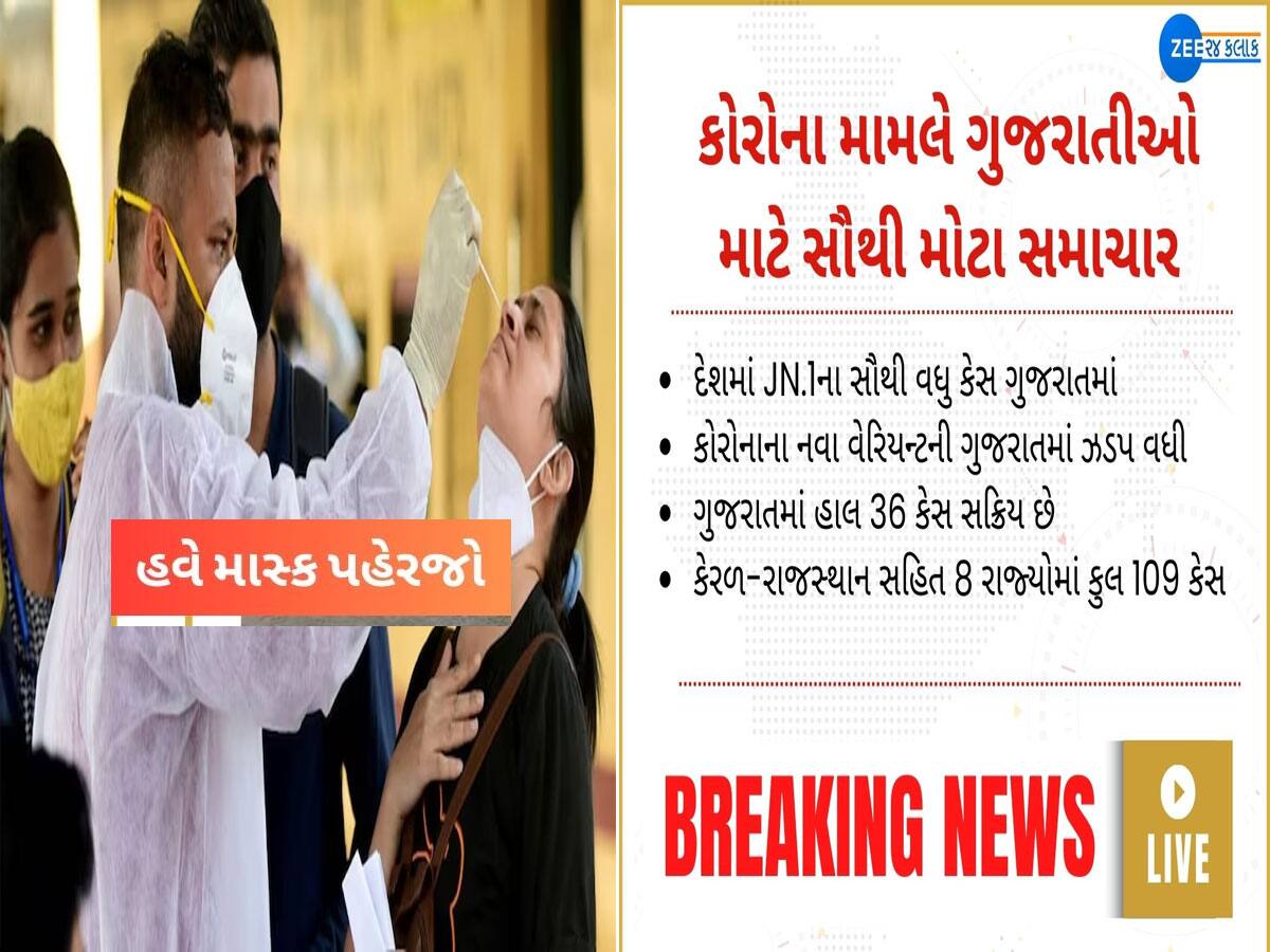 Gujarat Corona Update : વાઈબ્રન્ટ પહેલા ગુજરાતમાં કોરોનાનો ફૂંફાડો, JN.1 વેરિયન્ટના દેશમાં સૌથી વધુ કેસ રાજ્યમાં 