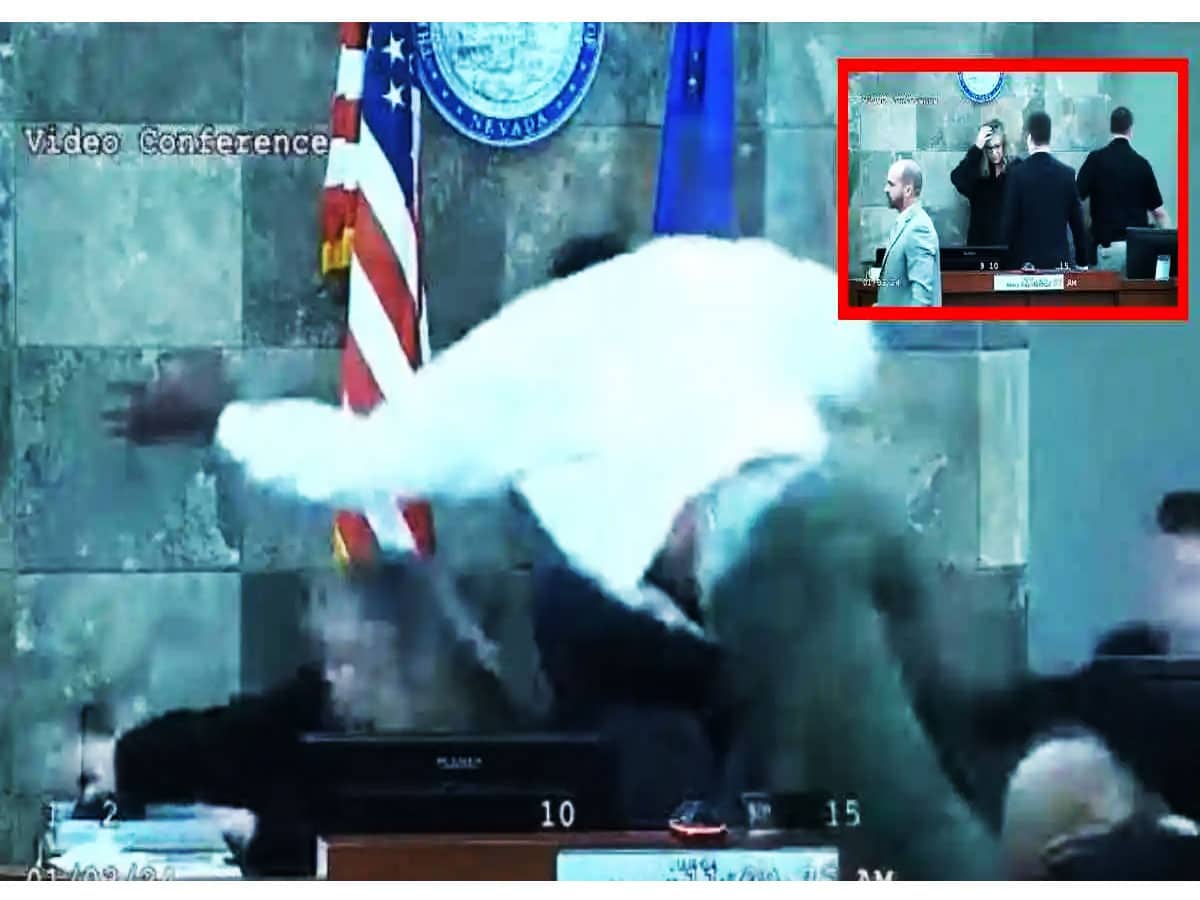 Breaking News: કોર્ટે સજા સંભળાવી તો સુપરમેનની જેમ ઉડીને જજ પર ઝટપી પડ્યો આરોપી, Video Viral