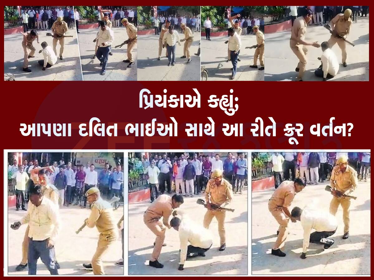 Viral Video: 'ફ્રીમાં રાશન લો છો અને વોટ નથી આપતા', હોમગાર્ડે ચોકીદારને ફટકાર્યો