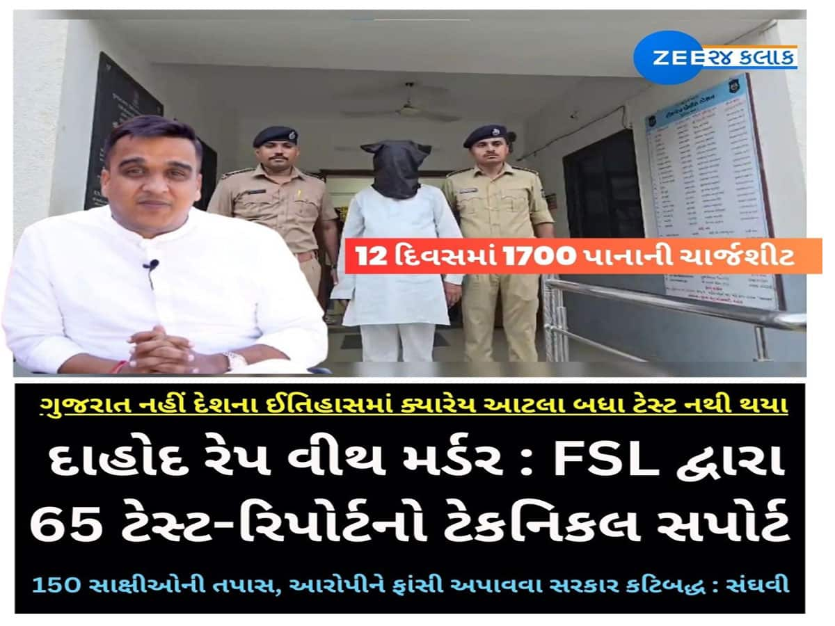 દેશના ઈતિહાસમાં પહેલીવાર 65 ટેસ્ટ, 150 સાક્ષીની જુબાની, રેપ કેસમાં 12 દિવસમાં 1700 પાનાની ચાર્જશીટ