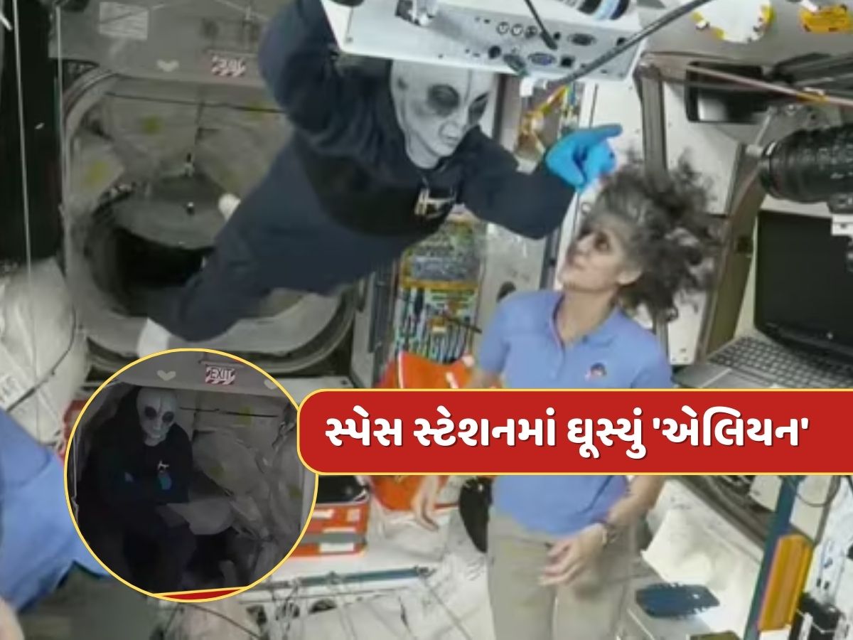Video : સ્પેસ સ્ટેશનમાં એકબીજાને ગળે લગાવી રહ્યા હતા એસ્ટ્રોનટ્સ, અચાનક સુનિતા વિલિયમ્સ સામે આવી ગયું 'એલિયન'