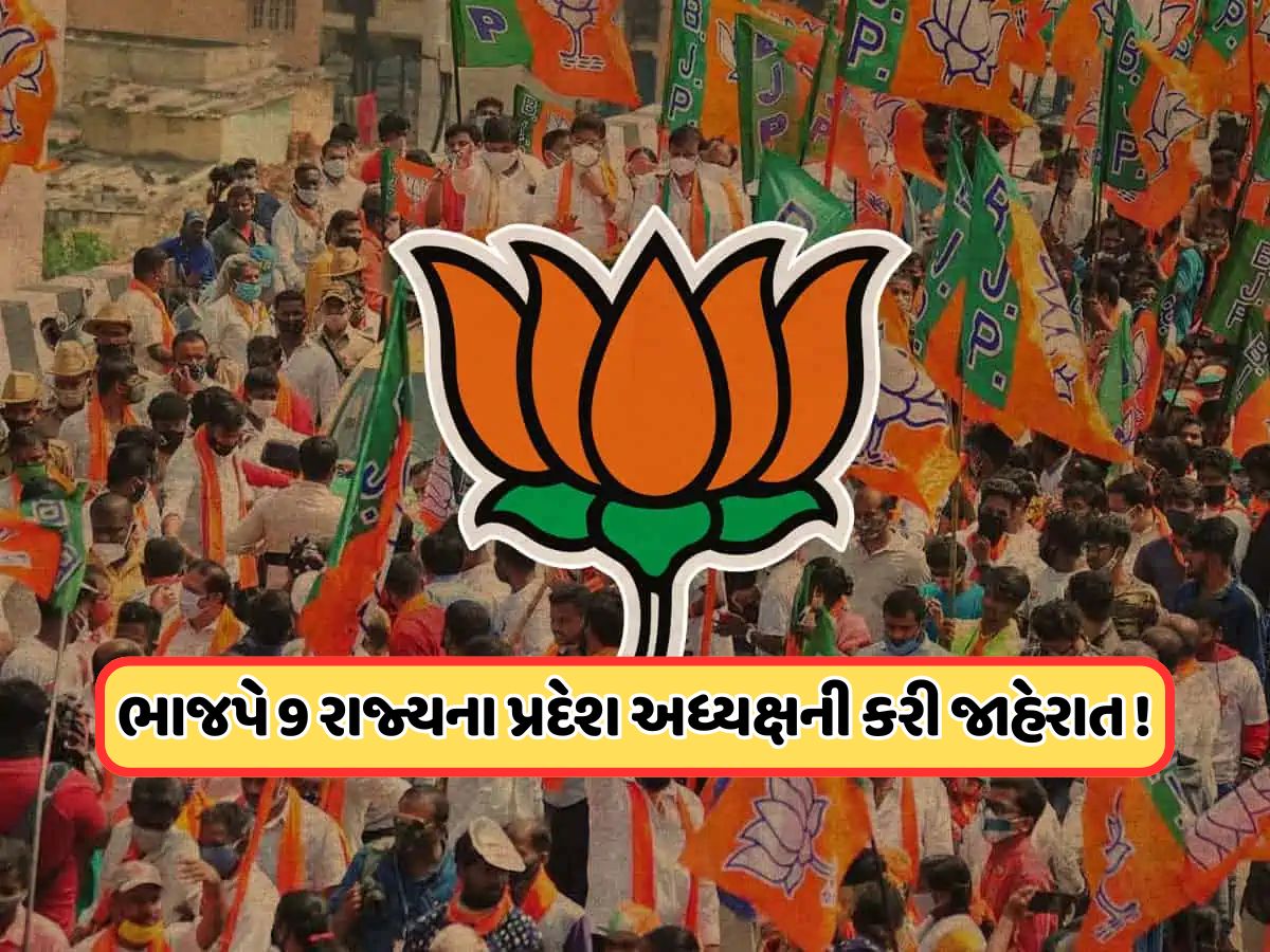 BJP New State Presidents: ભાજપે 9 રાજ્યોમાં પ્રદેશ અધ્યક્ષની કરી જાહેરાત, પ્રમુખ તરીકે સંભાળશે ચાર્જ, જાણો BJP New State Presidents: ભાજપે 9 રાજ્યોમાં પ્રદેશ અધ્યક્ષની કરી જાહેરાત, પ્રમુખ તરીકે સંભાળશે ચાર્જ, જાણો
