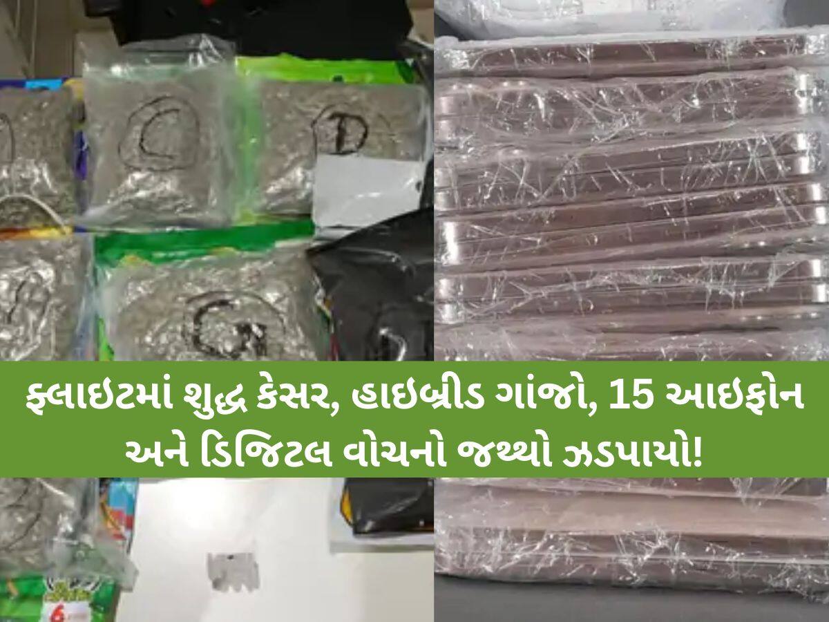 અબુધાબીથી આવેલી મહિલા મુસાફરે કર્યો મોટો કાંડ! 15 આઈફોન, કરોડોનો ગાંજો સહિત આ વસ્તુઓ ઝડપાઈ