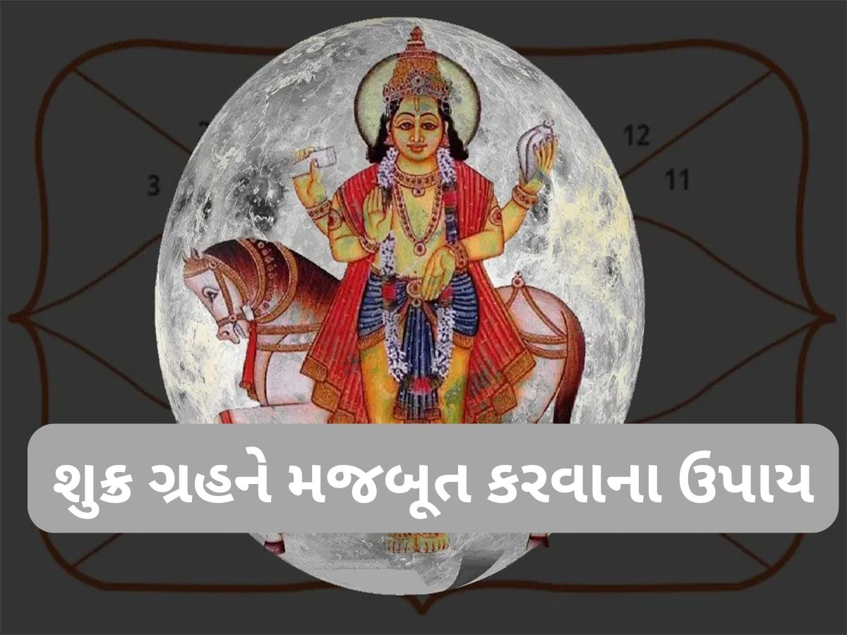Shukra Upay: કુંડળીમાં શુક્ર ગ્રહ નબળો હોય તો જીવનભર રહે આર્થિક સમસ્યાઓ, જાણો શુક્રને મજબૂત કરવાના ઉપાયો Shukra Upay: કુંડળીમાં શુક્ર ગ્રહ નબળો હોય તો જીવનભર રહે આર્થિક સમસ્યાઓ, જાણો શુક્રને મજબૂત કરવાના ઉપાયો