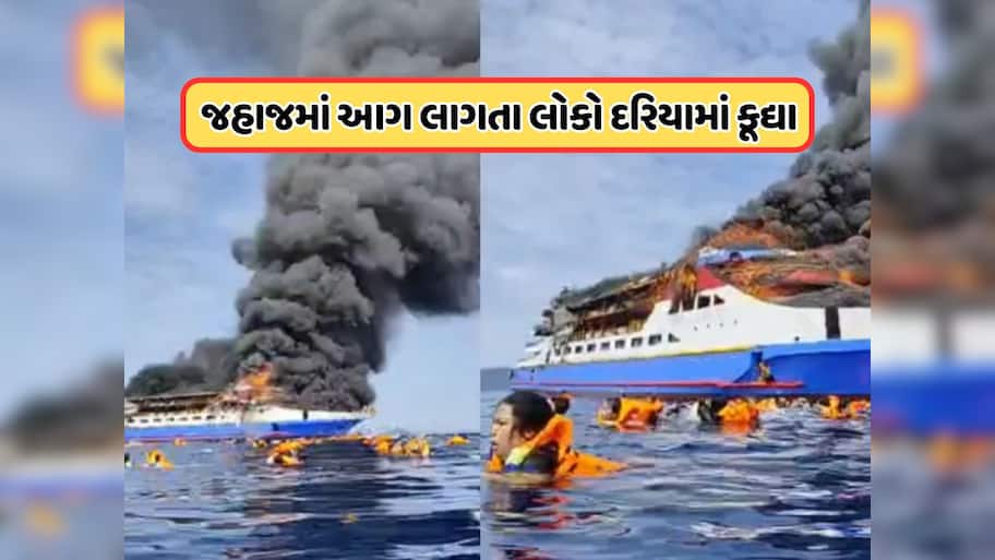 Watch Video: 280 મુસાફરો ભરેલા જહાજમાં લાગી ભીષણ આગ, જીવ બચાવવા દરિયામાં કૂદ્યા લોકો