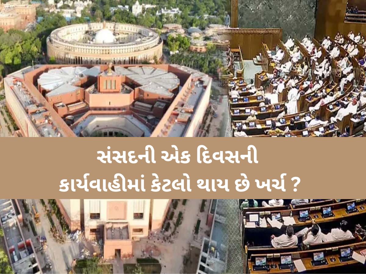 1 મિનિટમાં 2.5 લાખ...એક કલાકમાં 1.5 કરોડ, જાણો સંસદમાં એક દિવસમાં કેટલો થાય છે ખર્ચ? 1 મિનિટમાં 2.5 લાખ...એક કલાકમાં 1.5 કરોડ, જાણો સંસદમાં એક દિવસમાં કેટલો થાય છે ખર્ચ?