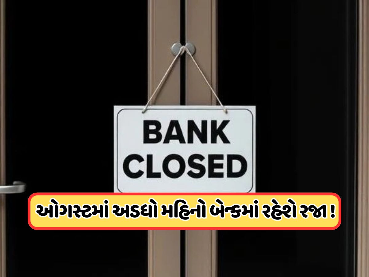 ઓગસ્ટ મહિનામાં બેન્ક કર્મચારીઓને મજા જ મજા, 15 દિવસ બેંક રહેશે બંધ, જુઓ રજાનું લિસ્ટ ઓગસ્ટ મહિનામાં બેન્ક કર્મચારીઓને મજા જ મજા, 15 દિવસ બેંક રહેશે બંધ, જુઓ રજાનું લિસ્ટ