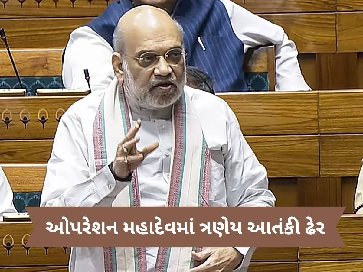 પહેલગામ હુમલાના ત્રણેય આતંકી ઓપરેશન મહાદેવમાં ઠાર, અમિત શાહે લોકસભામાં આપી જાણકારી પહેલગામ હુમલાના ત્રણેય આતંકી ઓપરેશન મહાદેવમાં ઠાર, અમિત શાહે લોકસભામાં આપી જાણકારી