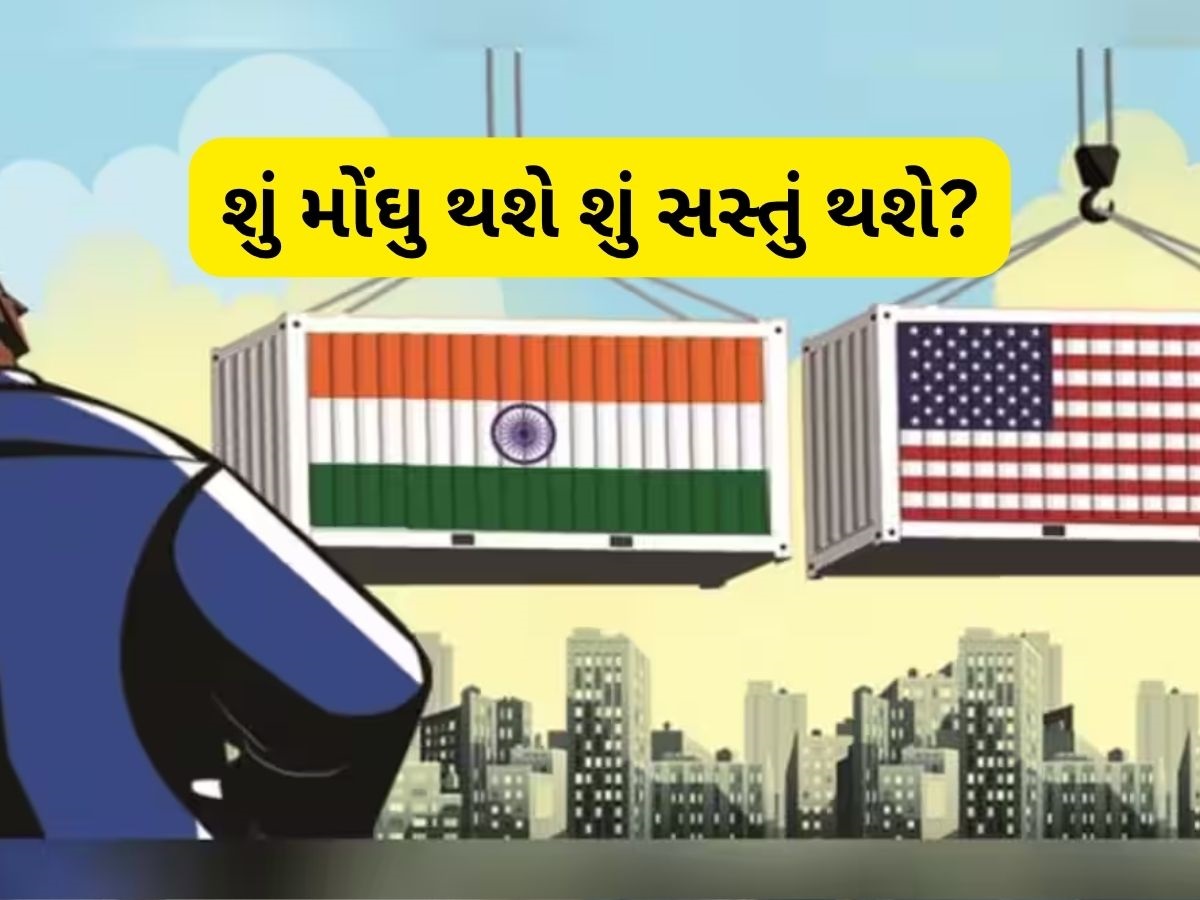 25% ટેરિફનો માર! ટ્રમ્પના આ નિર્ણયથી ભારતમાં કઈ વસ્તુ મોંઘી અને કઈ સસ્તી થશે? જાણો દરેક વિગત 25% ટેરિફનો માર! ટ્રમ્પના આ નિર્ણયથી ભારતમાં કઈ વસ્તુ મોંઘી અને કઈ સસ્તી થશે? જાણો દરેક વિગત