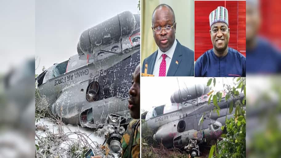 Ghana Helicopter Crash: ઘાનામાં હેલિકોપ્ટર ક્રેશ, રક્ષા અને પર્યાવરણ મંત્રીઓ સહિત 8 લોકોના મોત