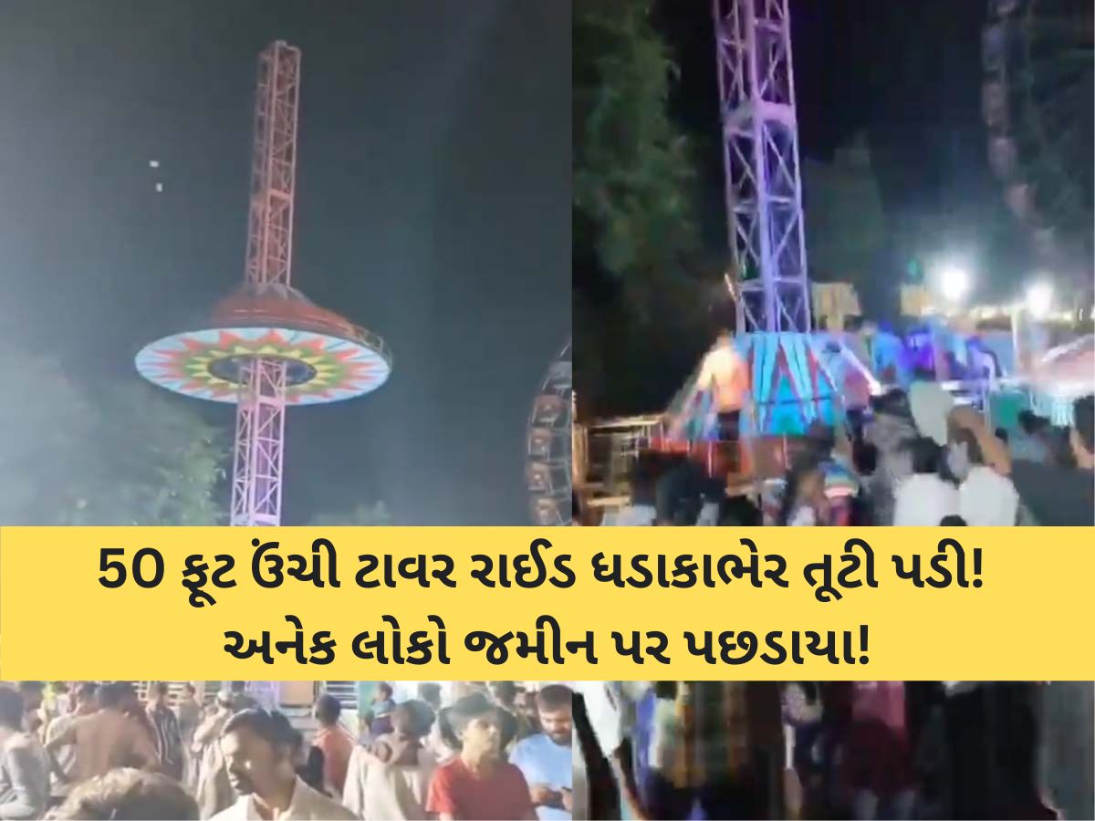 સદ્દનસીબે મોટી દુર્ઘટના ટળી! નવસારીના મેળામાં ટોરાટોરા રાઈડ તૂટી પડતાં મહિલા સહિત 5 લોકો ઈજાગ્રસ્ત સદ્દનસીબે મોટી દુર્ઘટના ટળી! નવસારીના મેળામાં ટોરાટોરા રાઈડ તૂટી પડતાં મહિલા સહિત 5 લોકો ઈજાગ્રસ્ત