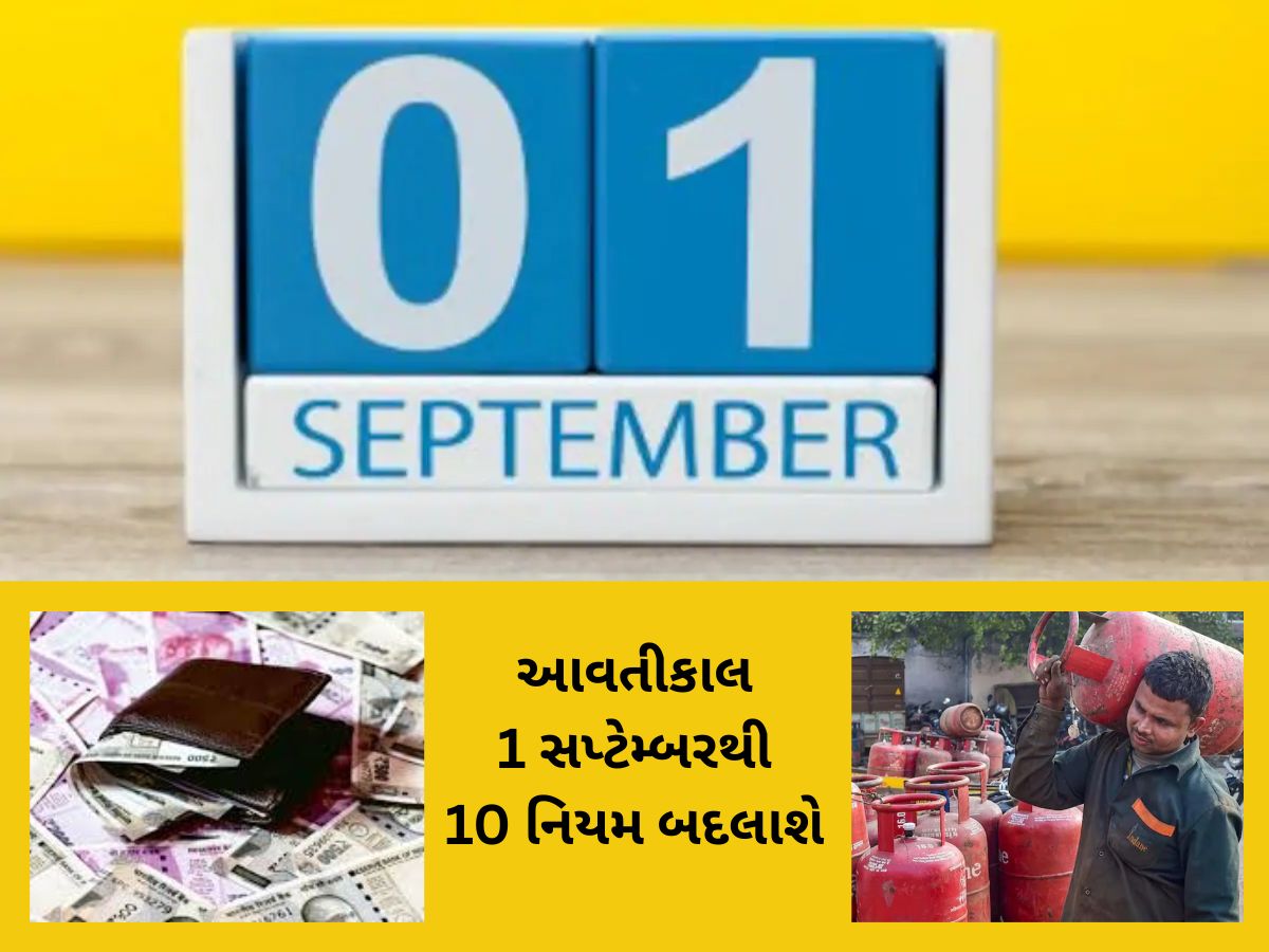 Rule changes from 1 September 2025 : CNG-PNG અને ક્રેડિટકાર્ડ સહિતના 10 નિયમો આજથી બદલાઈ જશે Rule changes from 1 September 2025 : CNG-PNG અને ક્રેડિટકાર્ડ સહિતના 10 નિયમો આજથી બદલાઈ જશે