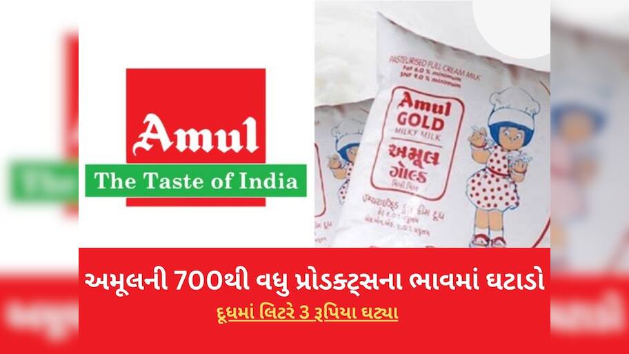 અમૂલે એકસાથે 700 પ્રોડક્ટના ભાવમાં કર્યો ઘટાડો, જાણો ક્યારથી લાગુ થશે નવા ભાવ 