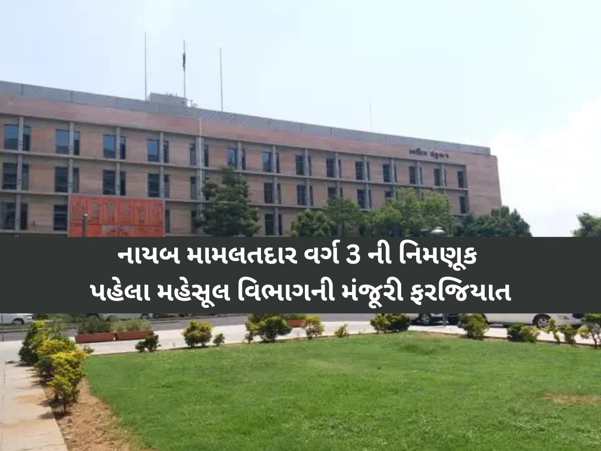 ગુજરાતના મહેસૂલ વિભાગનો મોટો નિર્ણય: નાયબ મામલતદાર વર્ગ 3 ની નિમણૂંક પહેલા મંજૂરી ફરજિયાત ગુજરાતના મહેસૂલ વિભાગનો મોટો નિર્ણય: નાયબ મામલતદાર વર્ગ 3 ની નિમણૂંક પહેલા મંજૂરી ફરજિયાત