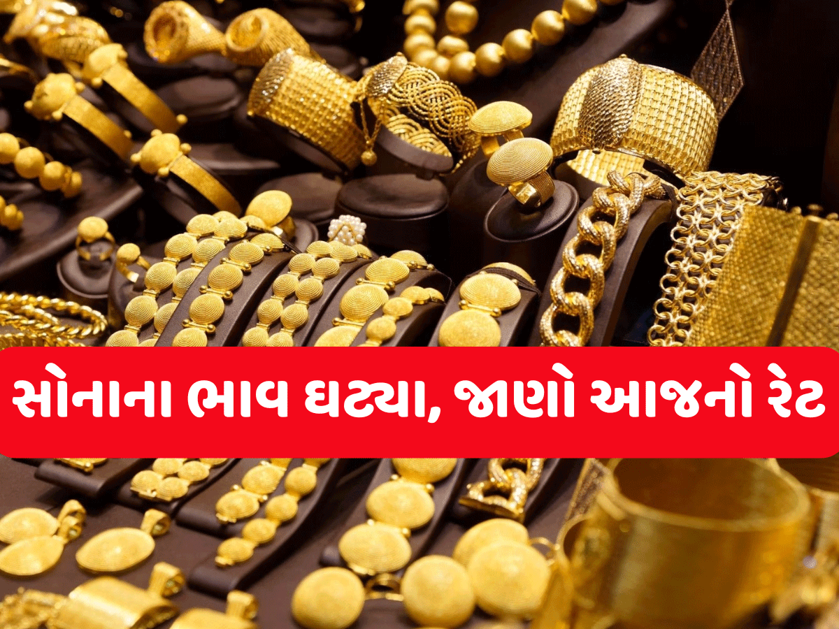Gold Rate Today: ઉછાળા બાદ વળી પાછું સોનું તૂટ્યું, ઘટીને કેટલો થયો સોનાનો ભાવ? જાણો લેટેસ્ટ રેટ Gold Rate Today: ઉછાળા બાદ વળી પાછું સોનું તૂટ્યું, ઘટીને કેટલો થયો સોનાનો ભાવ? જાણો લેટેસ્ટ રેટ
