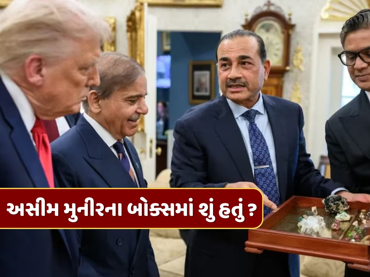 ટ્રમ્પ સામે બોક્સમાં આ શું લઈને પહોંચ્યા આસીમ મુનીર ? વ્હાઇટ હાઉસથી સામે આવી નવી તસવીર ટ્રમ્પ સામે બોક્સમાં આ શું લઈને પહોંચ્યા આસીમ મુનીર ? વ્હાઇટ હાઉસથી સામે આવી નવી તસવીર