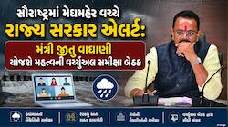 સૌરાષ્ટ્રના 3 મહત્વના જિલ્લાઓમાં મેઘમહેર વચ્ચે રાજ્ય સરકાર એલર્ટ: જીતુ વાઘાણીએ યોજી 