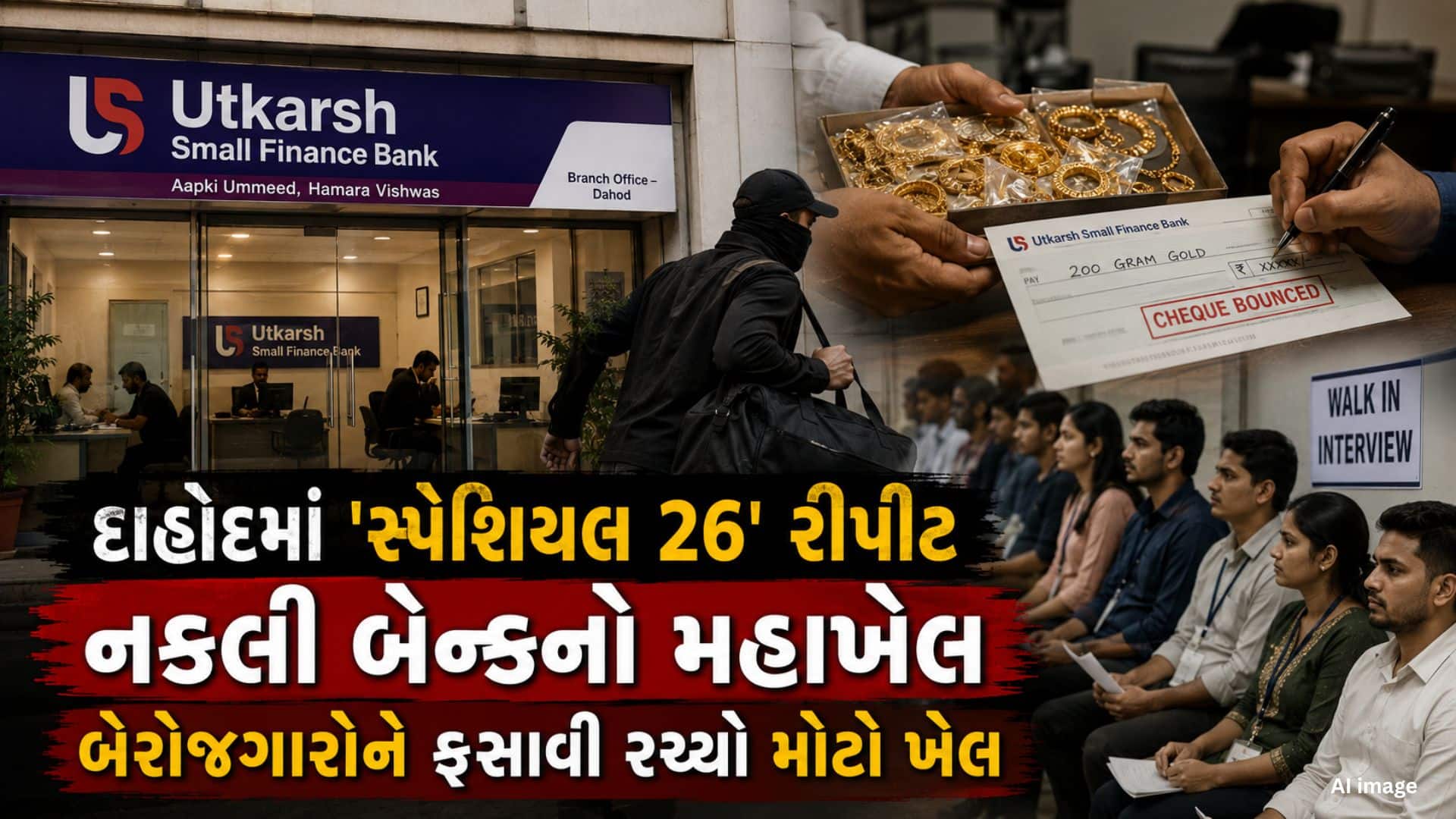 Real Life Special 26 in Dahod Renting out an entire bank for 48 hours and what happened next | દાહોદમાં Real Life 'સ્પેશિયલ 26': 48 કલાક માટે આખેઆખી બેન્ક ભાડે રાખી, અને પછી જે થયું...