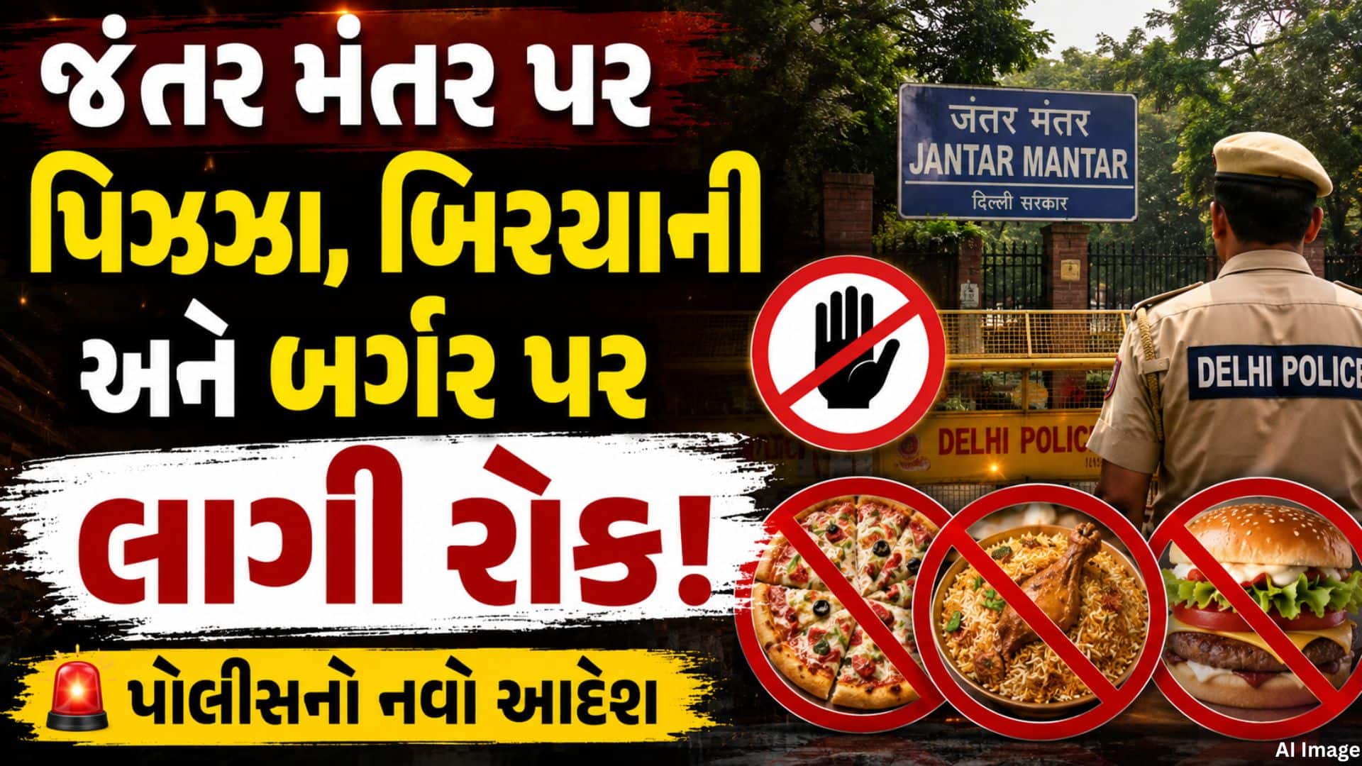 જંતર-મંતરમાં ફૂડ ડિલિવરી અને રાઇડ-હેલિંગ પર પ્રતિબંધ
