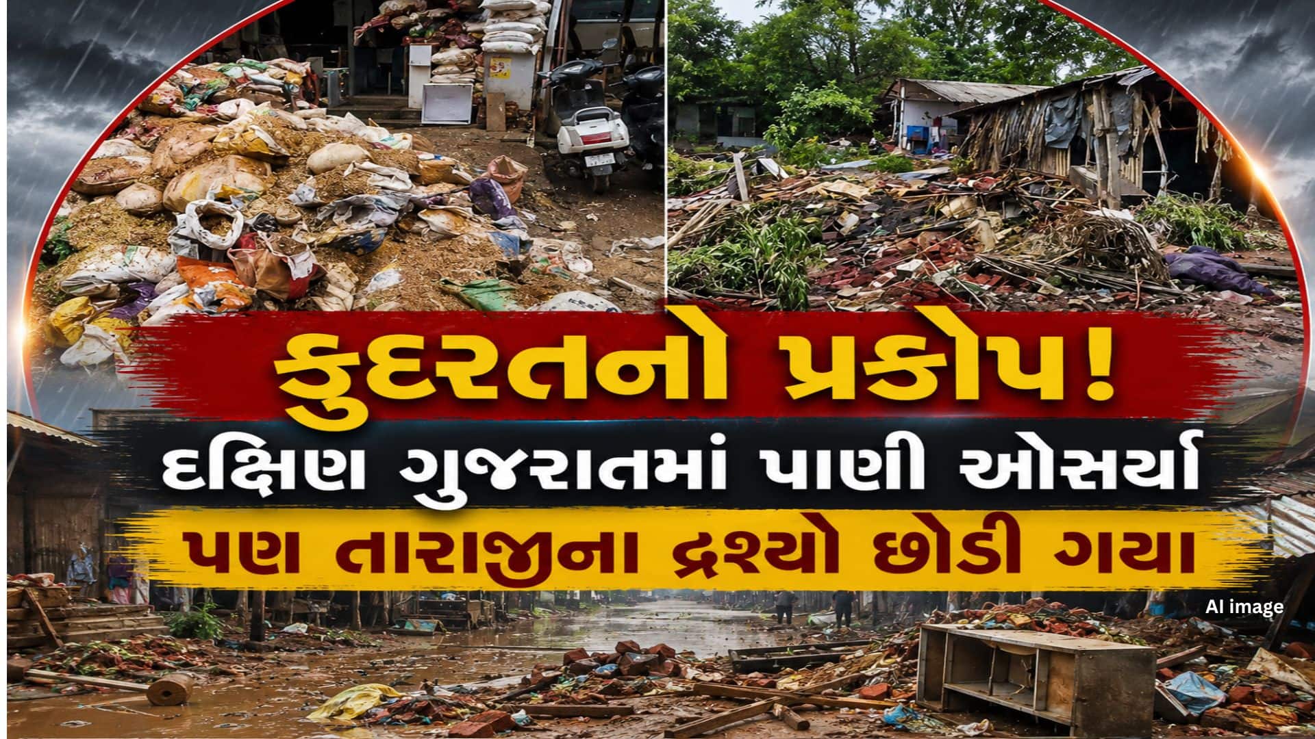દક્ષિણ ગુજરાતમાં મેઘ કહેરથી કરોડોનું નુકસાન