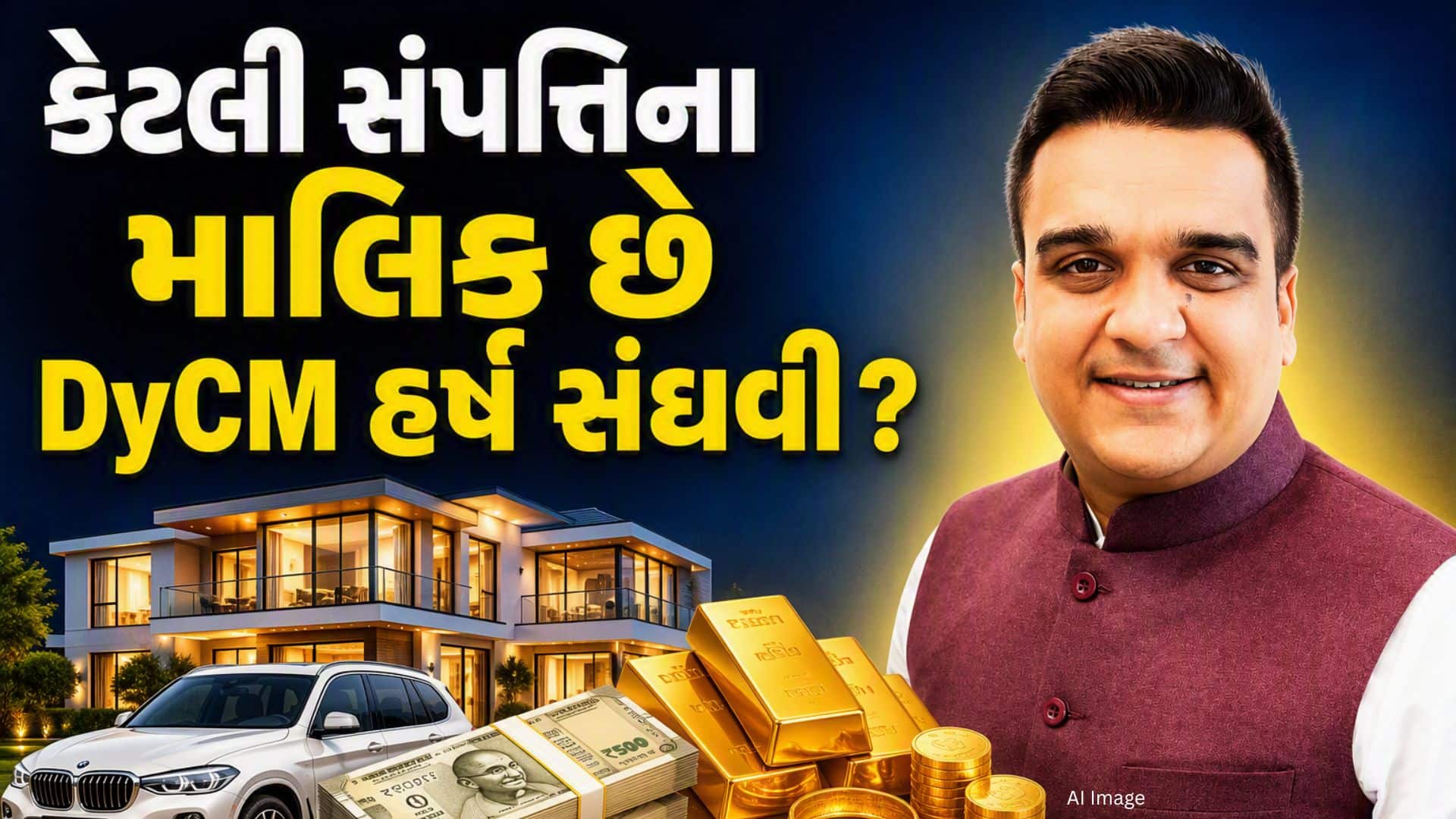 DyCM હર્ષ સંઘવીની સંપત્તિ ₹17.42 કરોડ