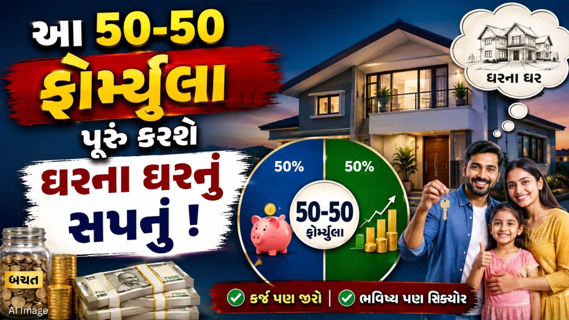 ₹40,000 પગારમાં પણ ₹50 લાખનું ઘર, અપનાવો 50-50 ફોર્મ્યુલા