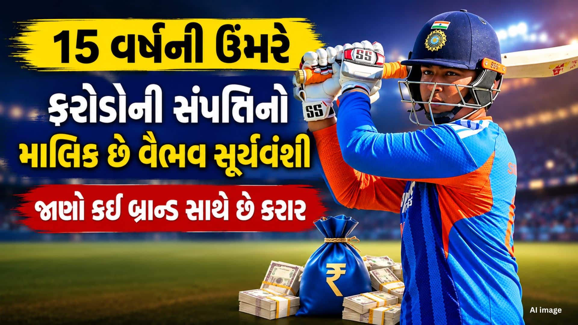 વૈભવ સૂર્યવંશીની સંપત્તિ 7-10 કરોડ, બ્રાન્ડ ડીલ 1 કરોડથી વધુ