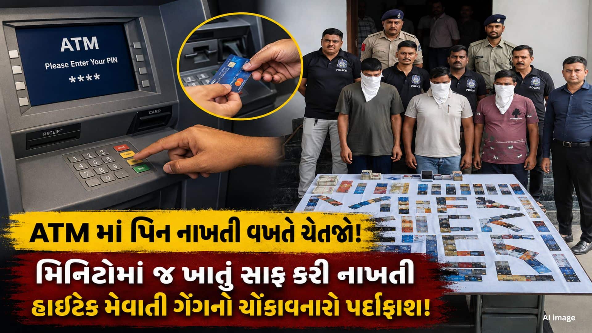 અમદાવાદમાં ATM ફ્રોડ કરતી મેવાતી ગેંગના 3 સભ્યો ઝડપાયા