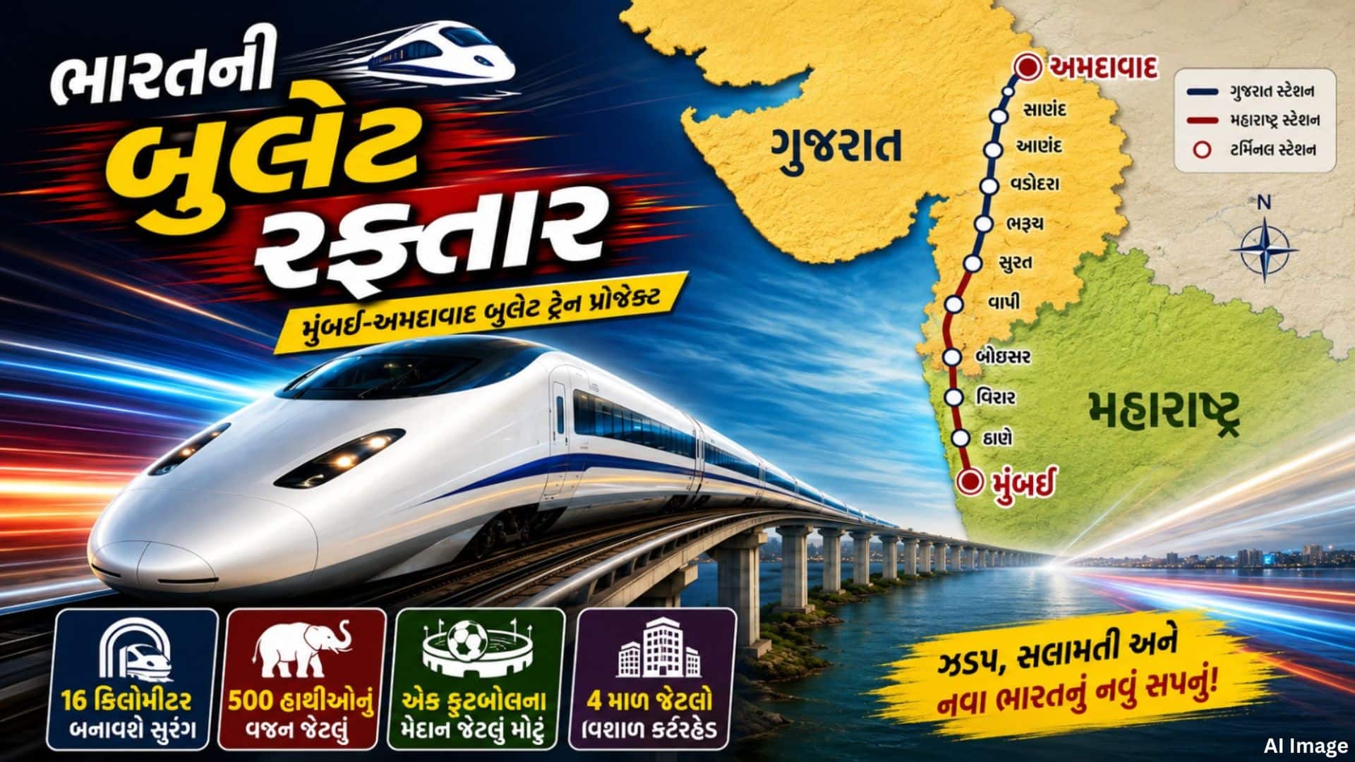 બુલેટ ટ્રેન 15 ઓગસ્ટ 2027થી દોડશે
