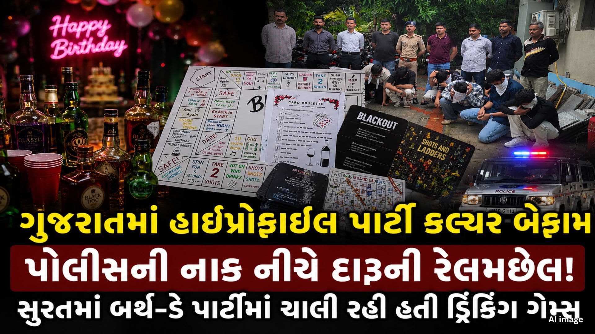 સુરતમાં પોલીસ સ્ટેશન નજીક દારૂની પાર્ટી, 22 ઝડપાયા