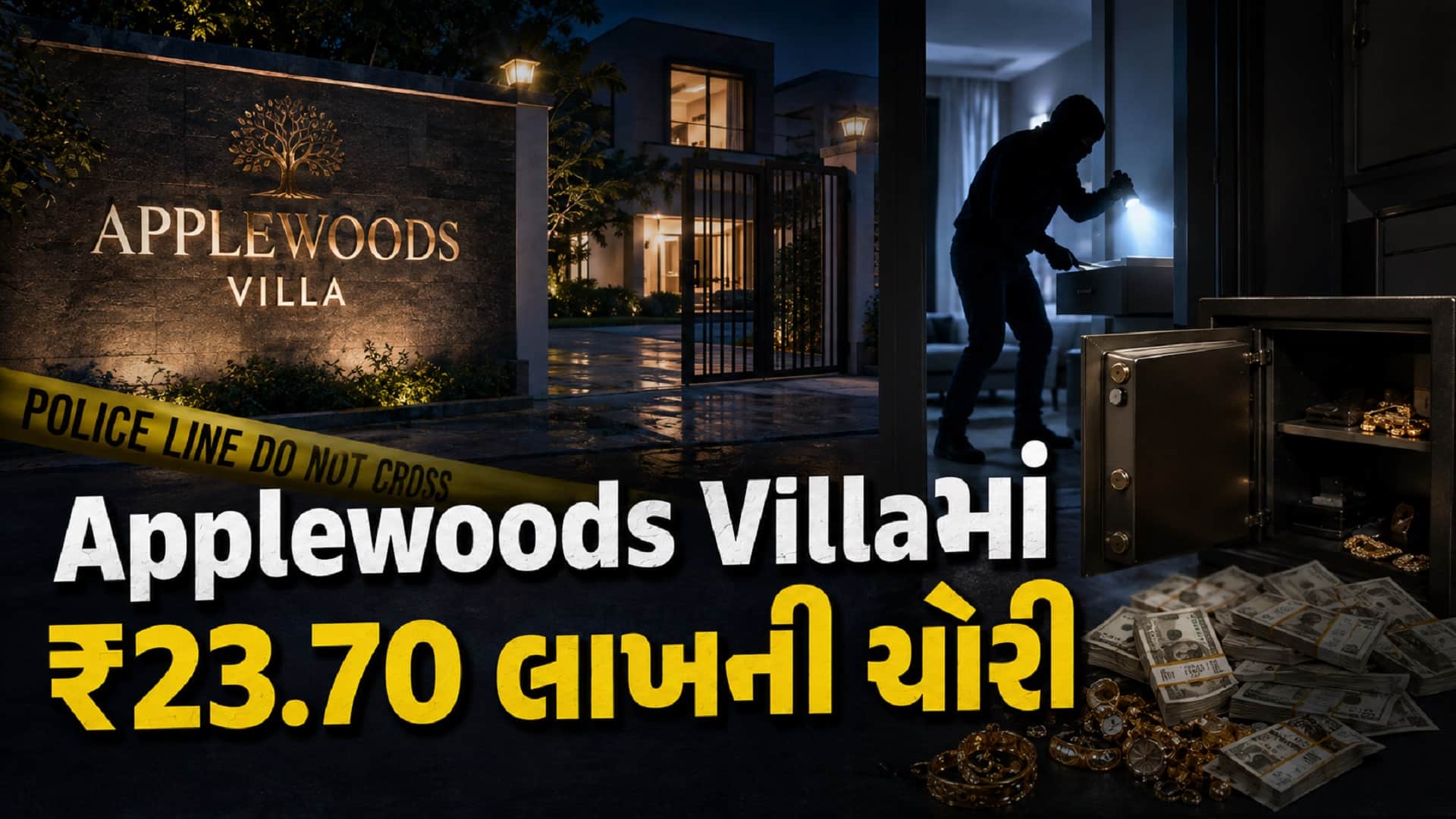 Applewoods Villa ચોરીનો ભેદ ઉકેલાયો, 4 આરોપી ઝડપાયા