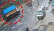 રસ્તા પર પડેલા ખાડાને કારણે ટ્રક પલટી, દમણના કચીગામ સોમનાથ રોડ પરની ઘટના CCTVમાં કેદ